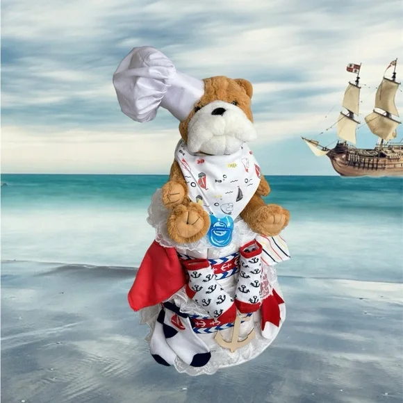 Nautical Doggy Diaper Cake